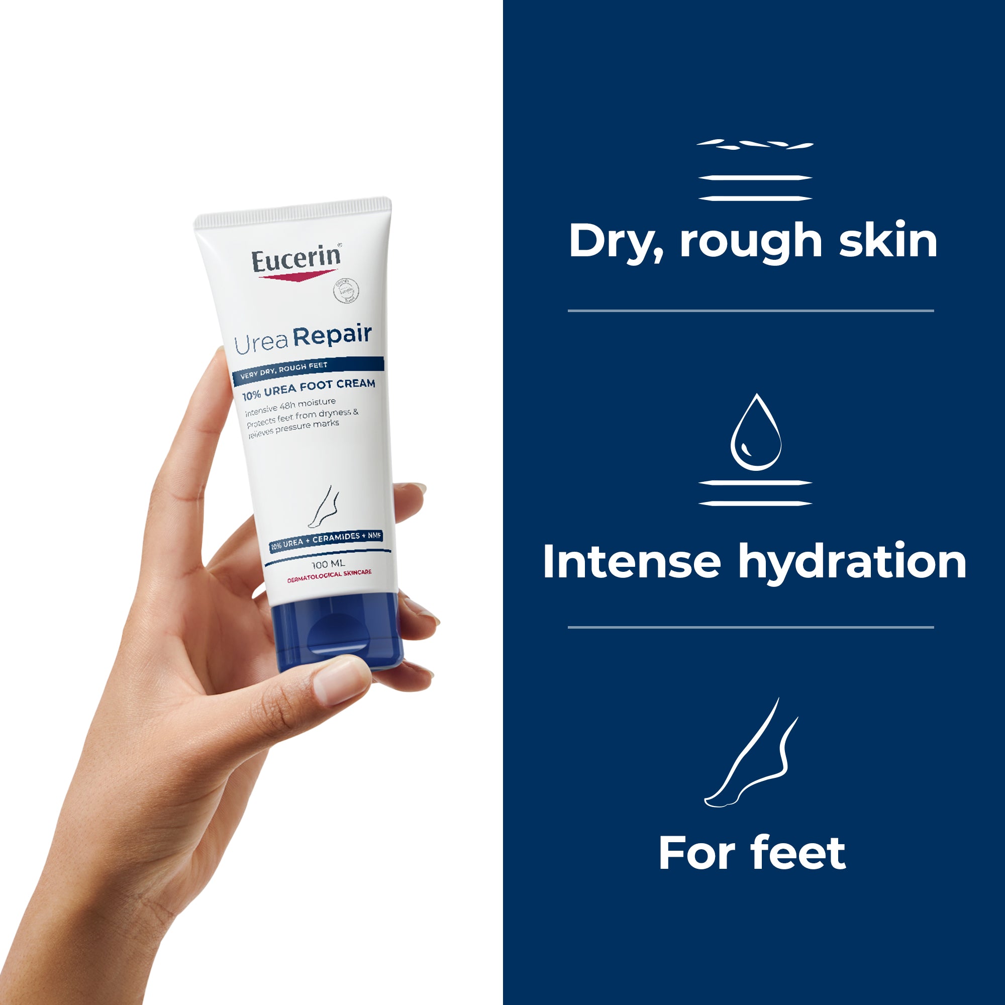 Eucerin UreaRepair Plus 10% Urea Foot Cream with Ceramide, 100ml