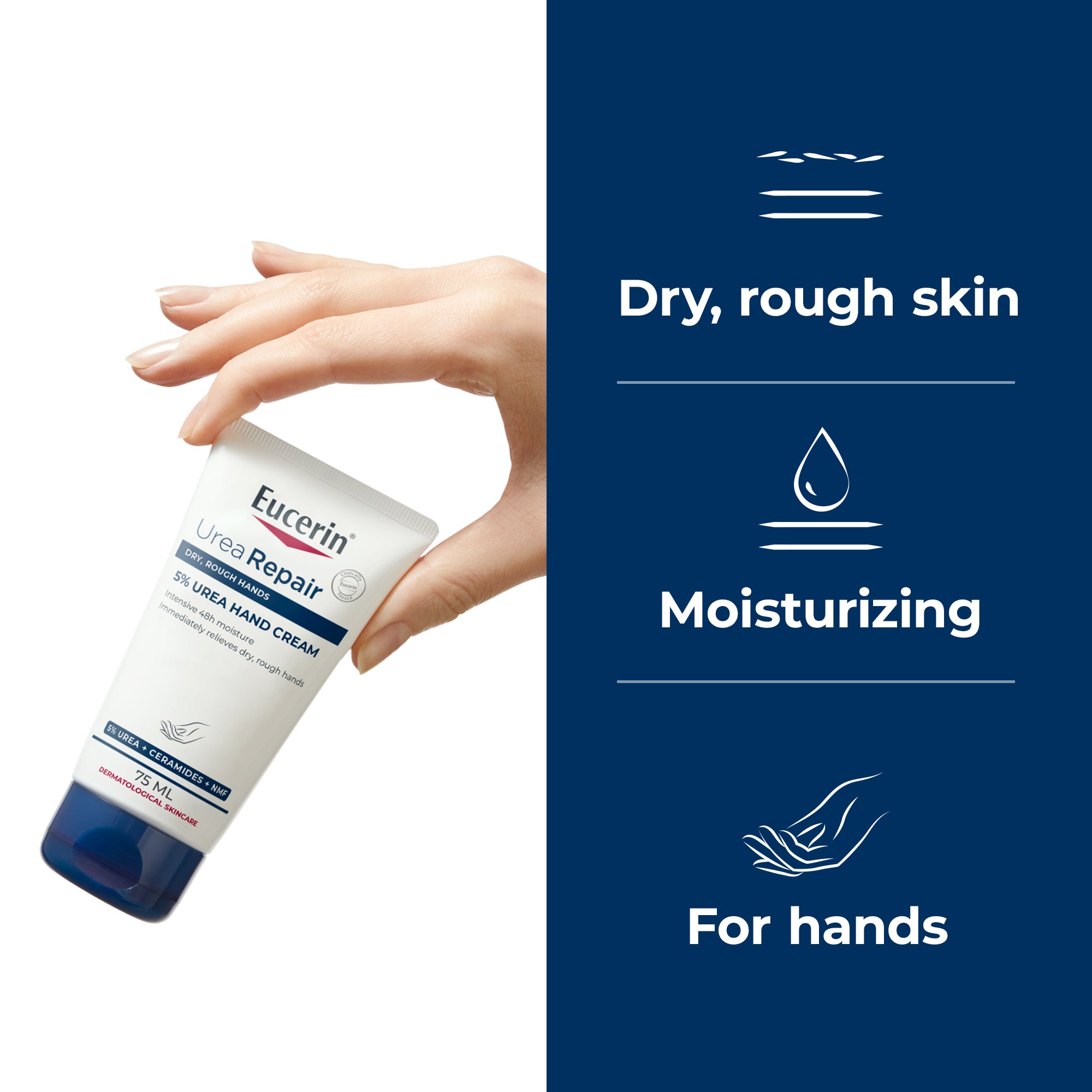 Eucerin UreaRepair Plus 5% Urea Hand Cream with Ceramides, 75ml
