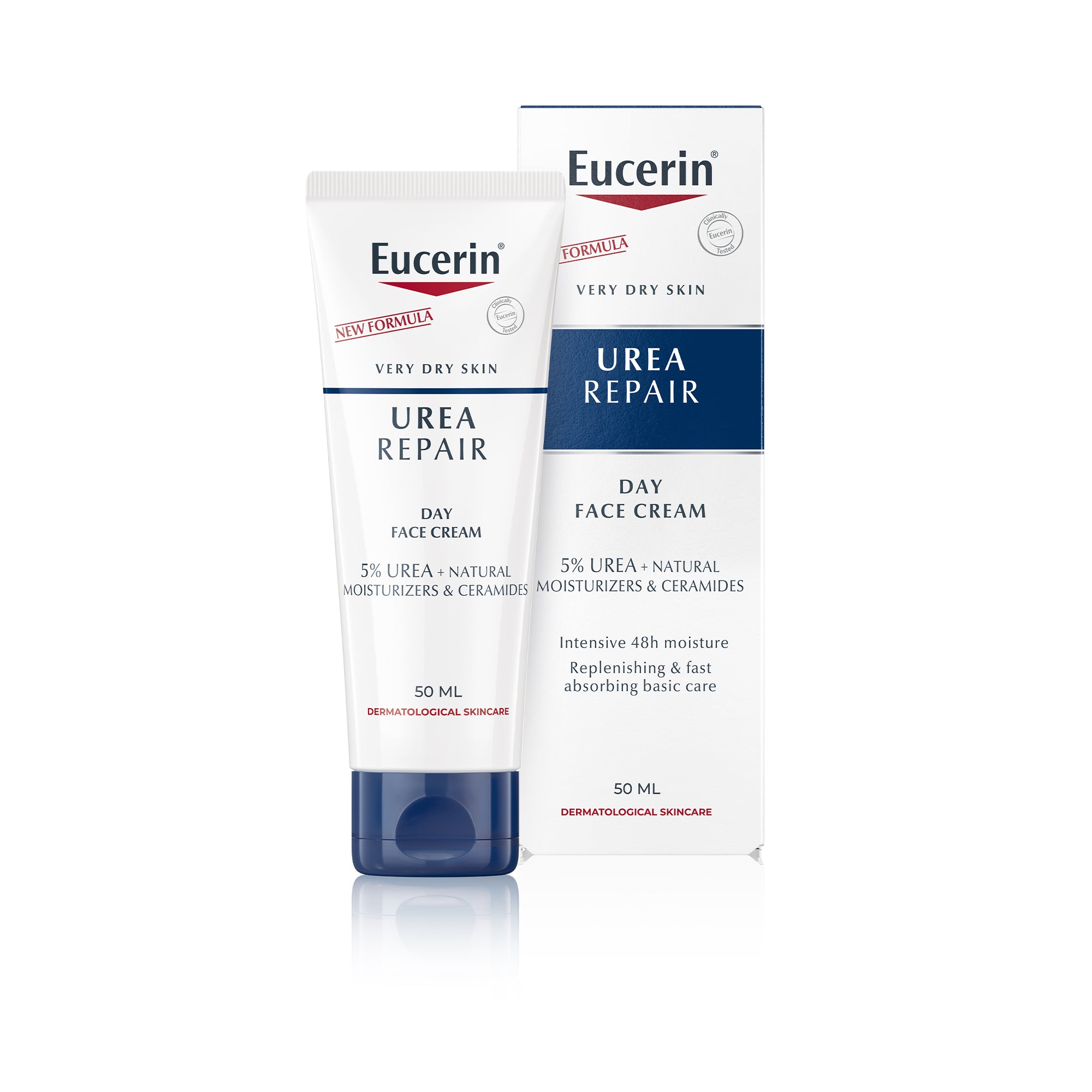 Eucerin UreaRepair Plus 5% Urea Face Cream with Ceramide and Lactate, 50ml