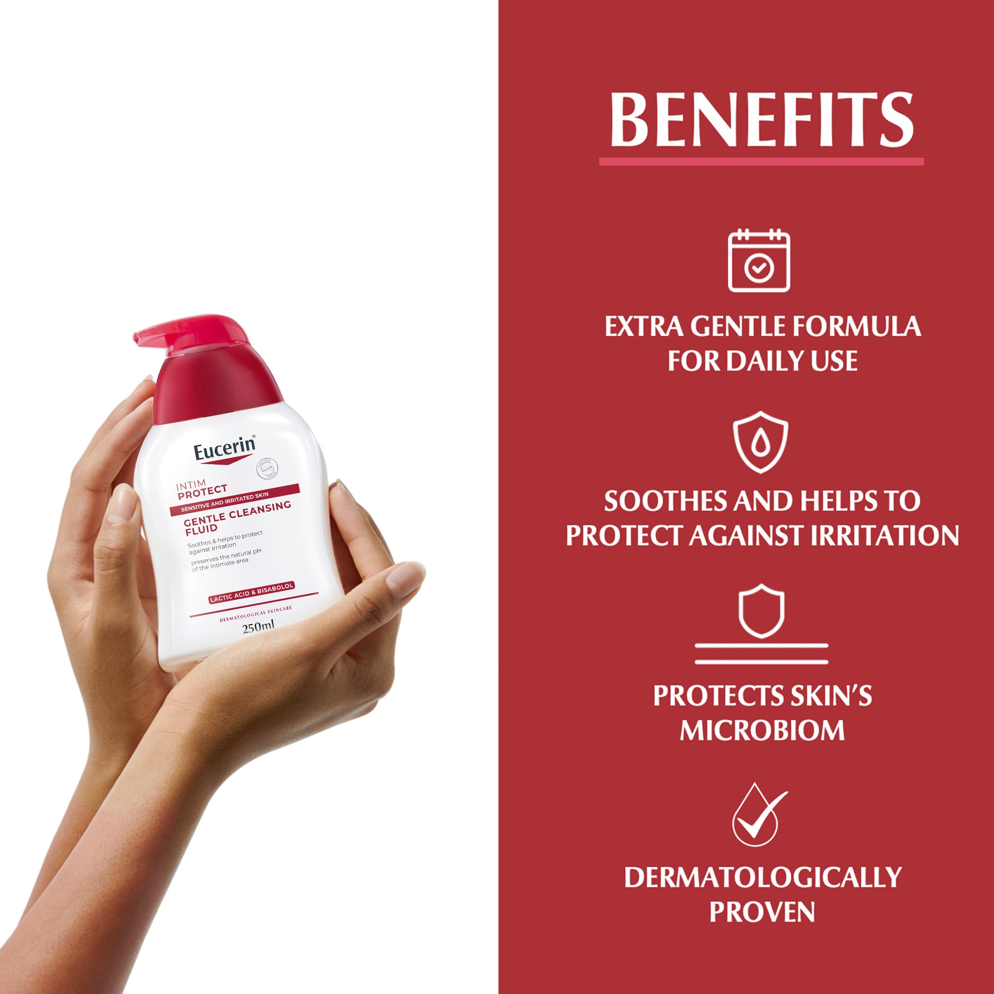 Eucerin pH5 Intim Protect, Intimate Gentle Cleansing Fluid with Lactic Acid, 250ml