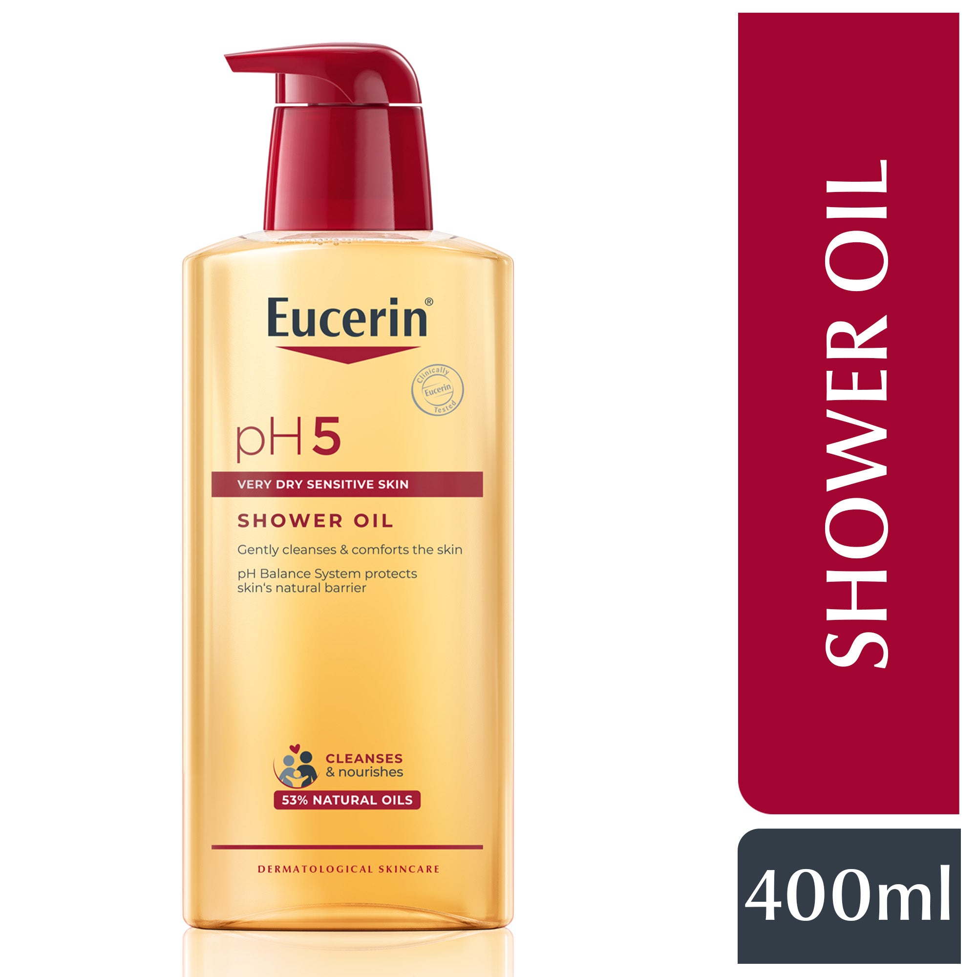 Eucerin pH5 Shower Oil Daily Body Cleanser with Natural Caring Oil, 400ml