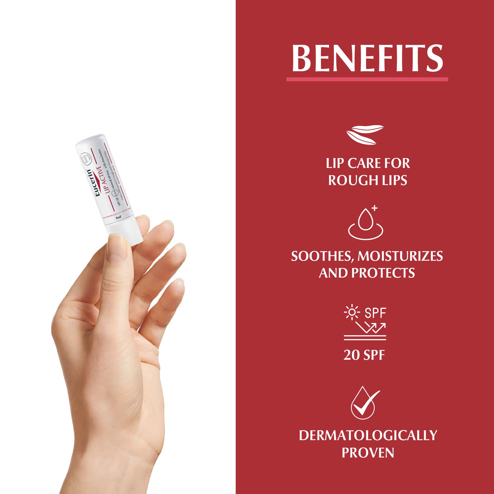 Eucerin pH5 Lip Active Balm with Dexpanthenol and Vitamin E, 4.8g