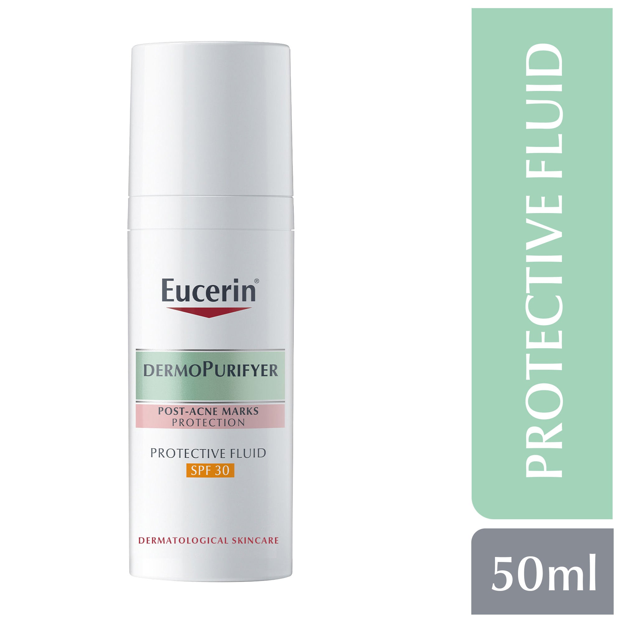 Eucerin DermoPurifyer Oil Control Protective Face Fluid for Post-Acne Marks Protection, UVA & UVB Protection, SPF 30, Long-Lasting Matte Finish, 50ml