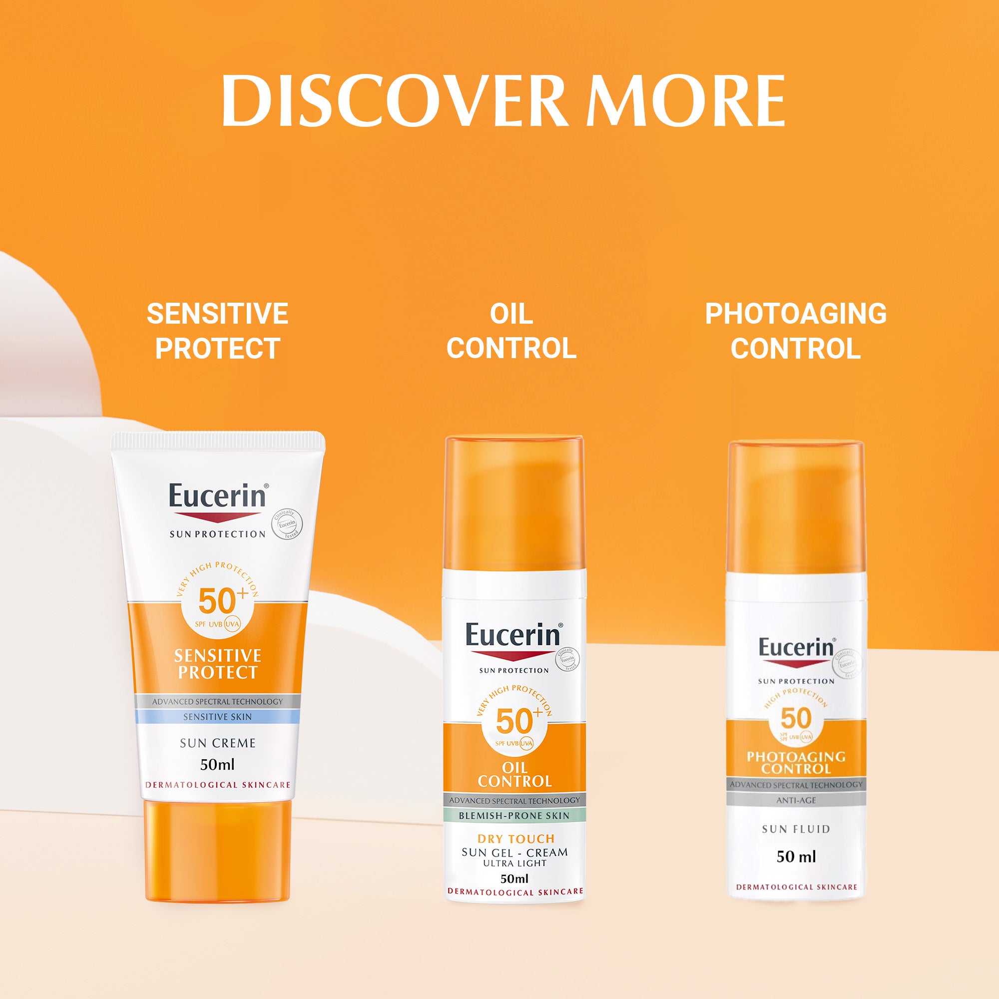 Eucerin Sunscreen Hydro Protect Face Ultra Light Fluid, High UVA/UVB Protection, SPF 50+, 50ml