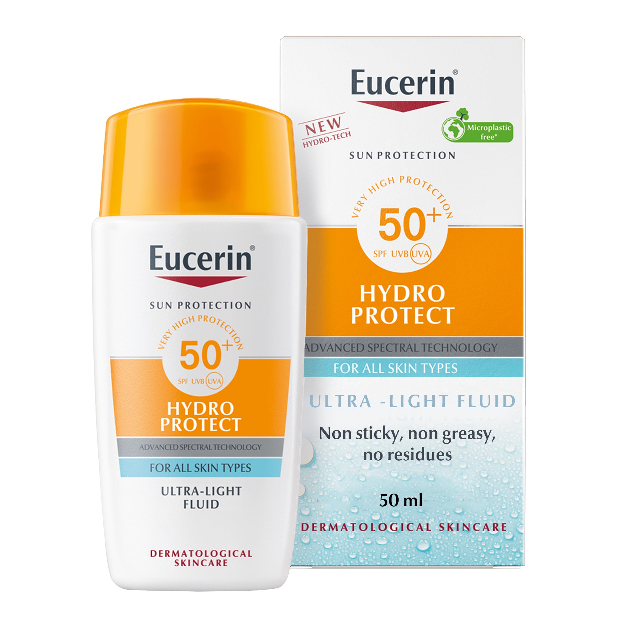 Eucerin Sunscreen Hydro Protect Face Ultra Light Fluid, High UVA/UVB Protection, SPF 50+, 50ml