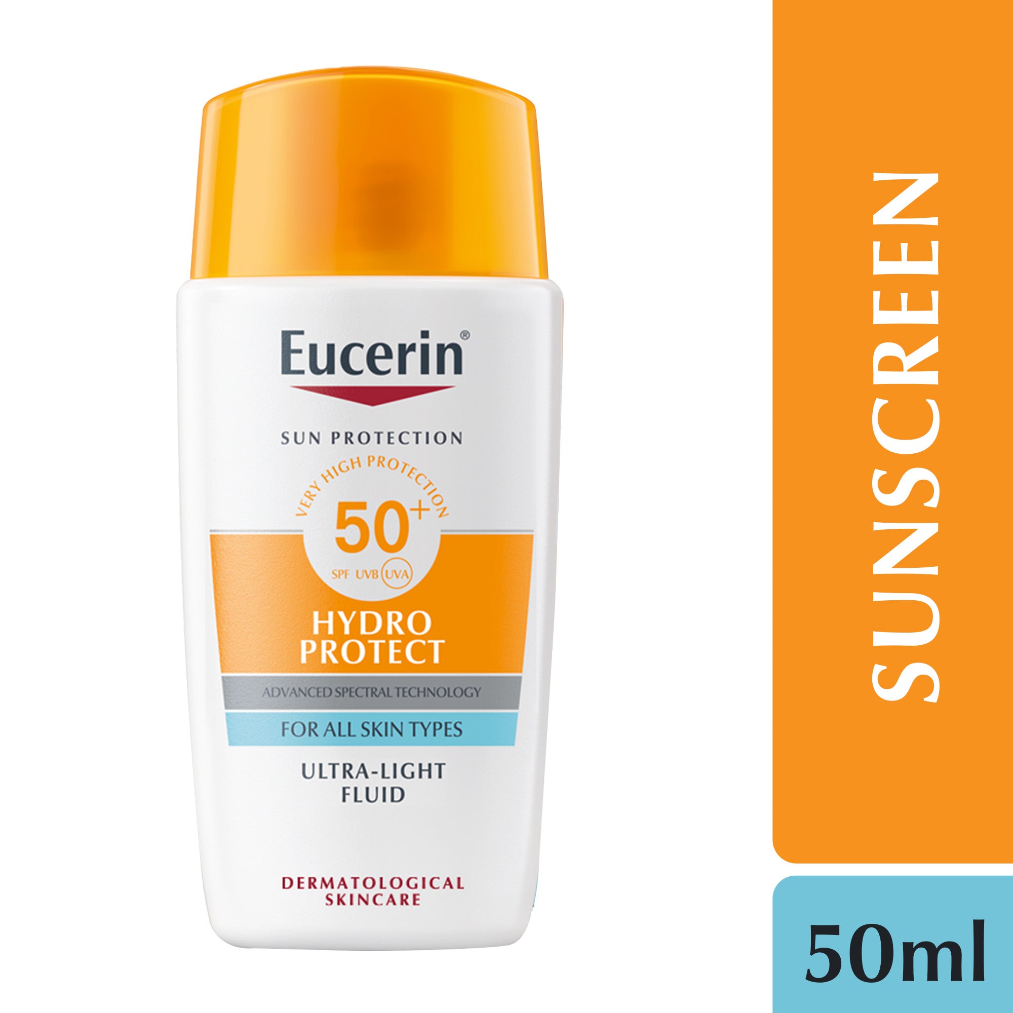 Eucerin Sunscreen Hydro Protect Face Ultra Light Fluid, High UVA/UVB Protection, SPF 50+, 50ml