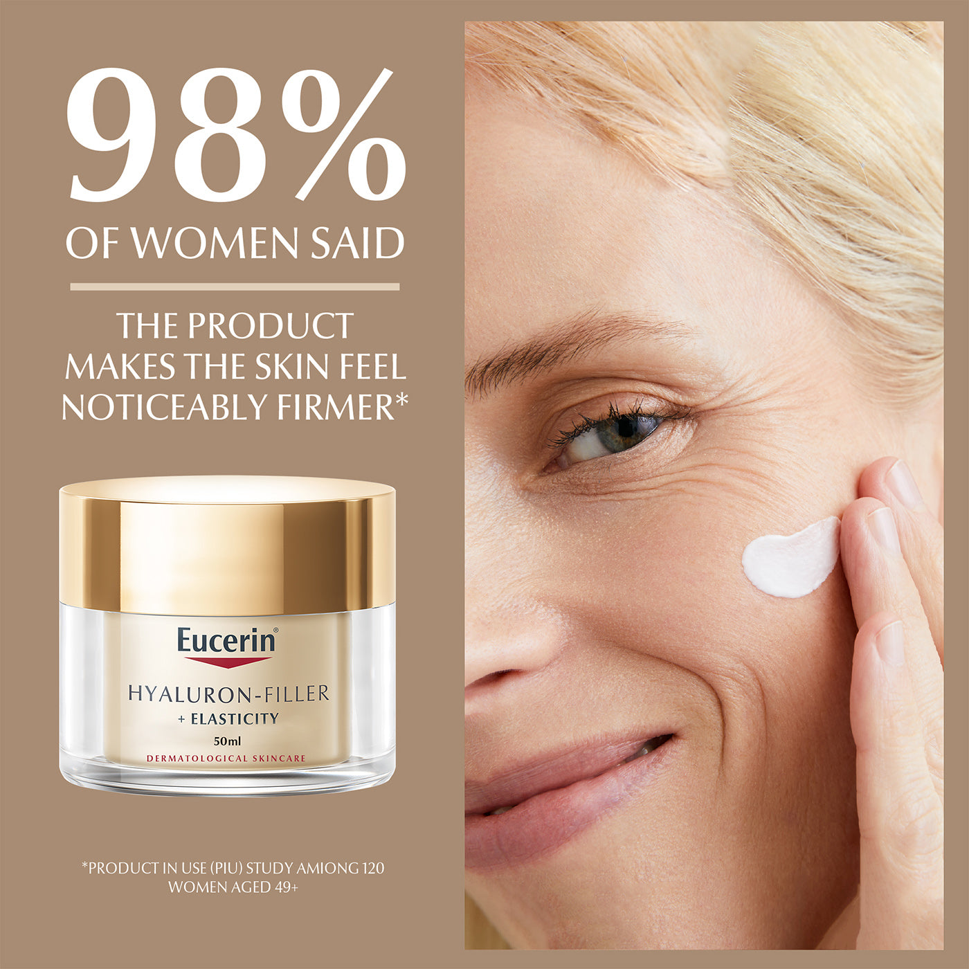 Eucerin Hyaluron Filler + Elasticity Anti-Aging Face Day Cream with Hyaluronic Acid & Collagen, UVA & UVB Sun Protection SPF 15, 50ml