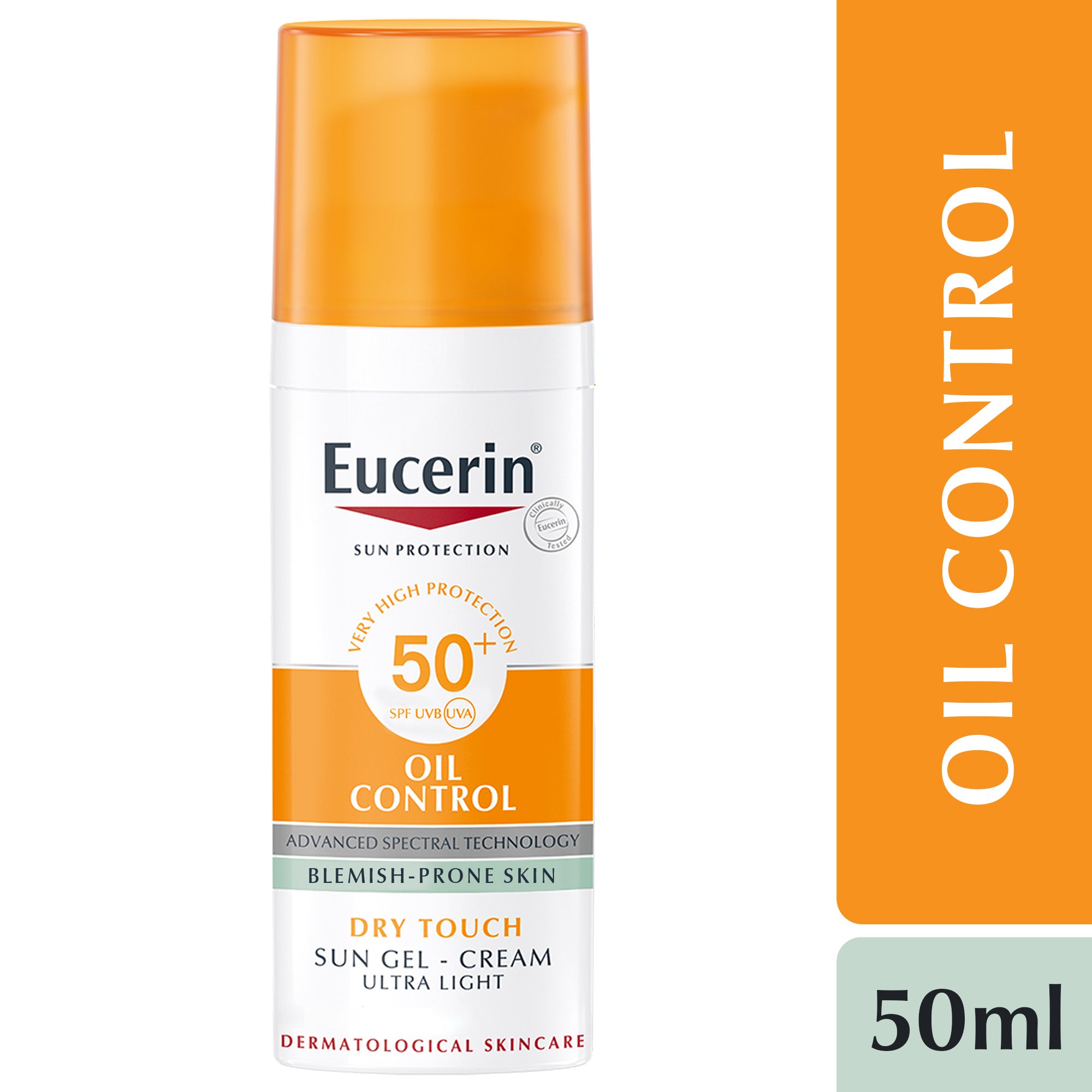 Eucerin Face Sunscreen Oil Control Gel-Cream Dry Touch, High UVA/UVB Protection, SPF 50+, 50ml