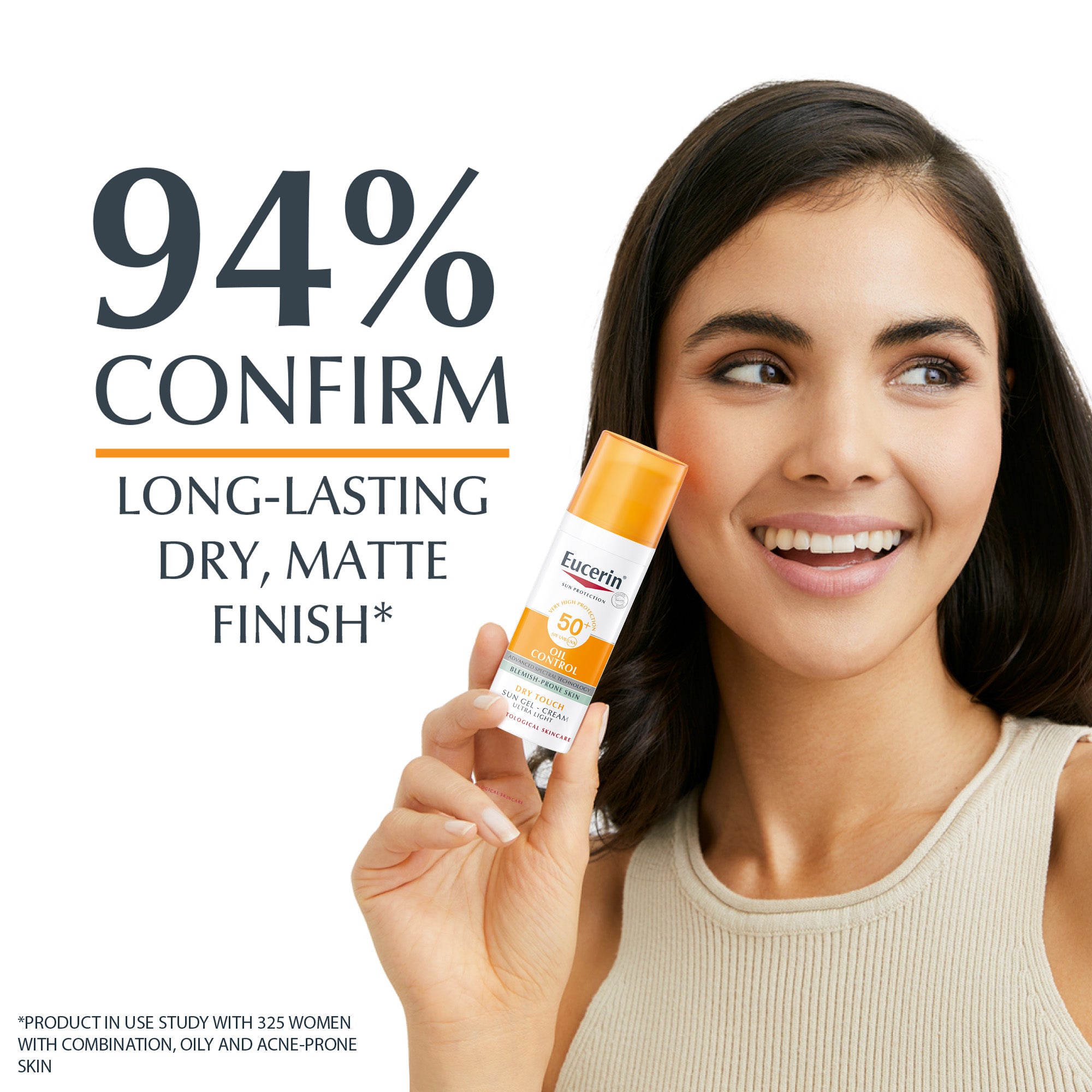 Eucerin Face Sunscreen Oil Control Gel-Cream Dry Touch, High UVA/UVB Protection, SPF 50+, 50ml