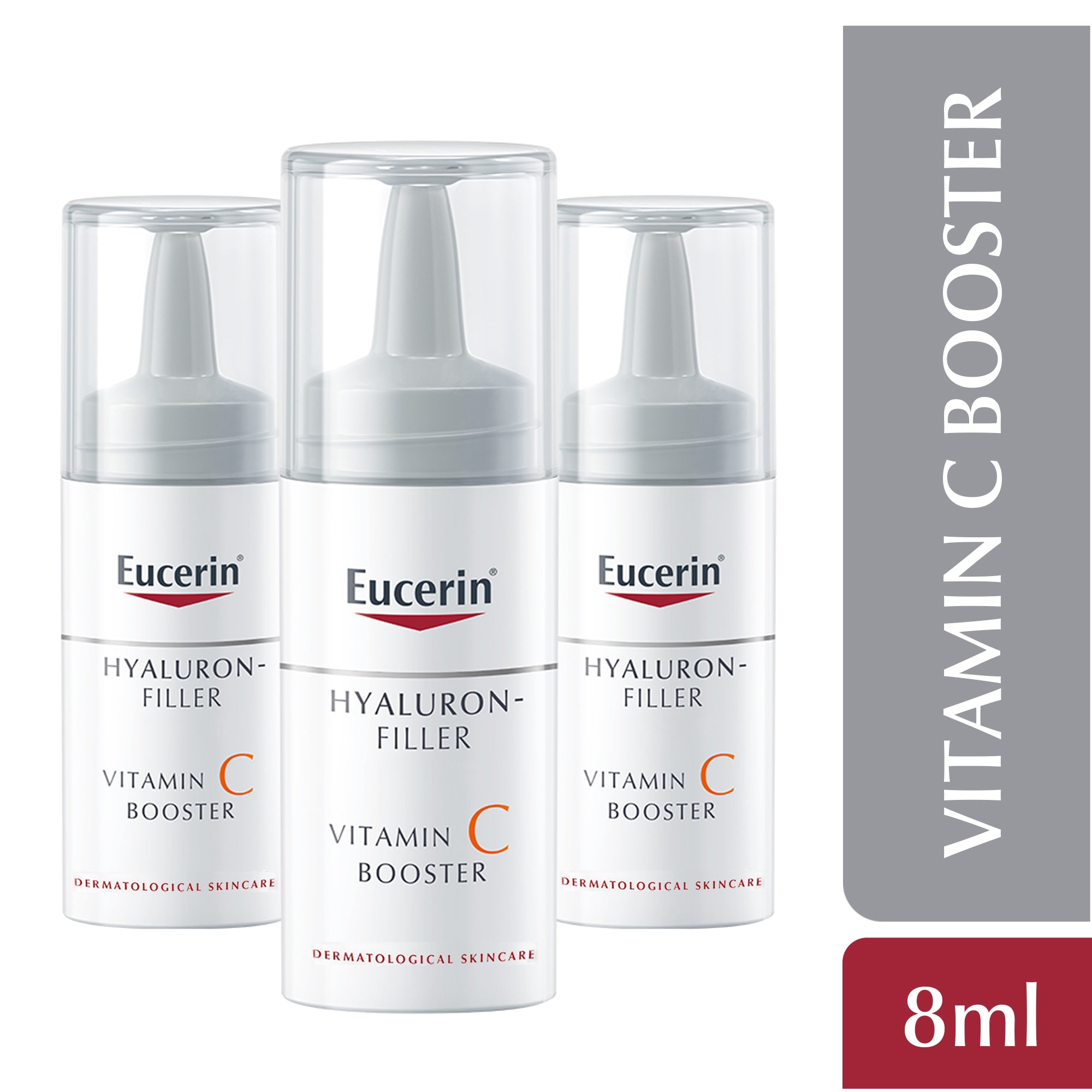 Eucerin Hyaluron Filler Anti-Aging Face Serum Vitamin C Booster with Hyaluronic Acid, 3 x 8ml