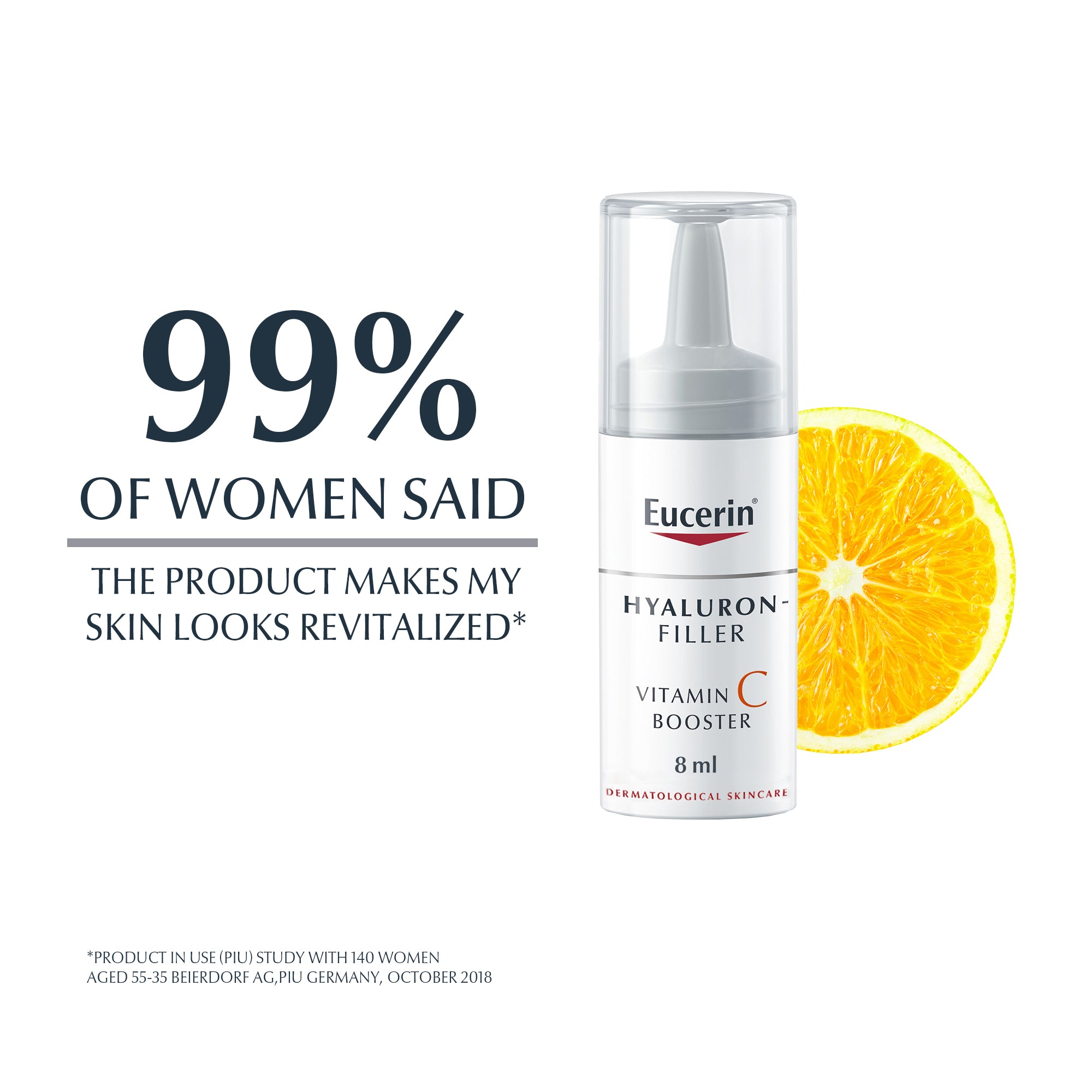Eucerin Hyaluron Filler Anti-Aging Face Serum Vitamin C Booster with Hyaluronic Acid, 3 x 8ml