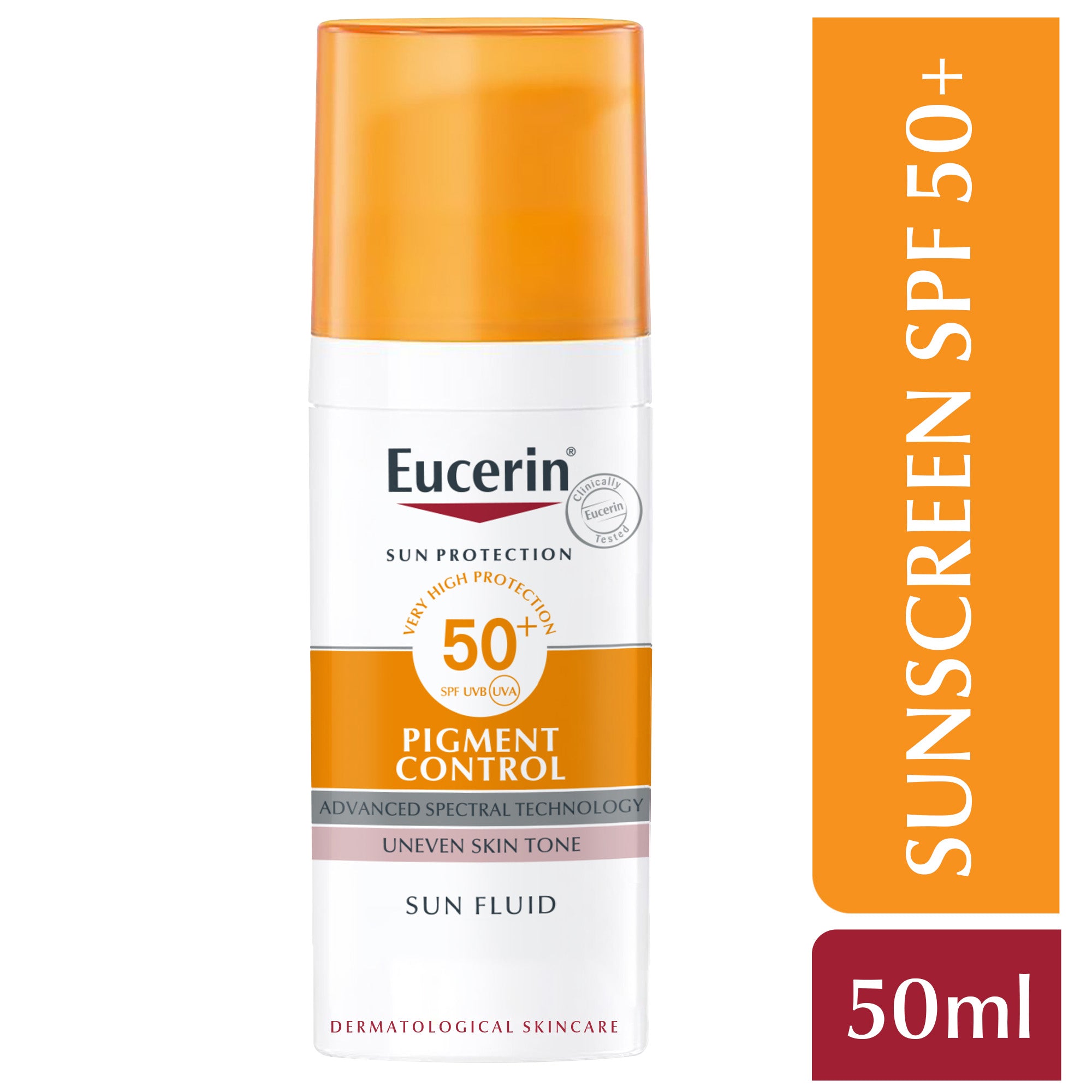 Eucerin Face Sunscreen Even Pigment Perfector Pigment Control Sun Fluid with Thiamidol, High UVA/UVB Protection, SPF50+, 50ml