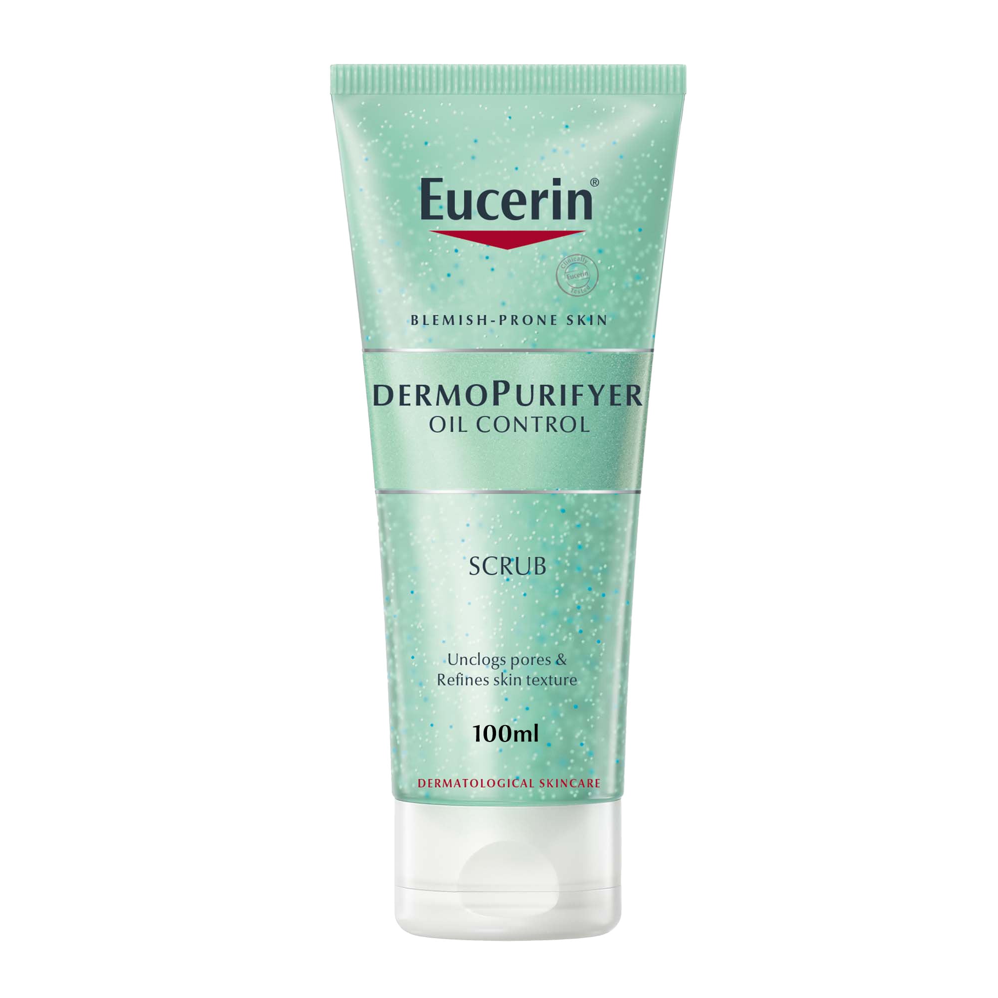 Eucerin DermoPurifyer Oil Control Facial Scrub for Blemish & Acne-Prone Skin with Lactic Acid, 100ml