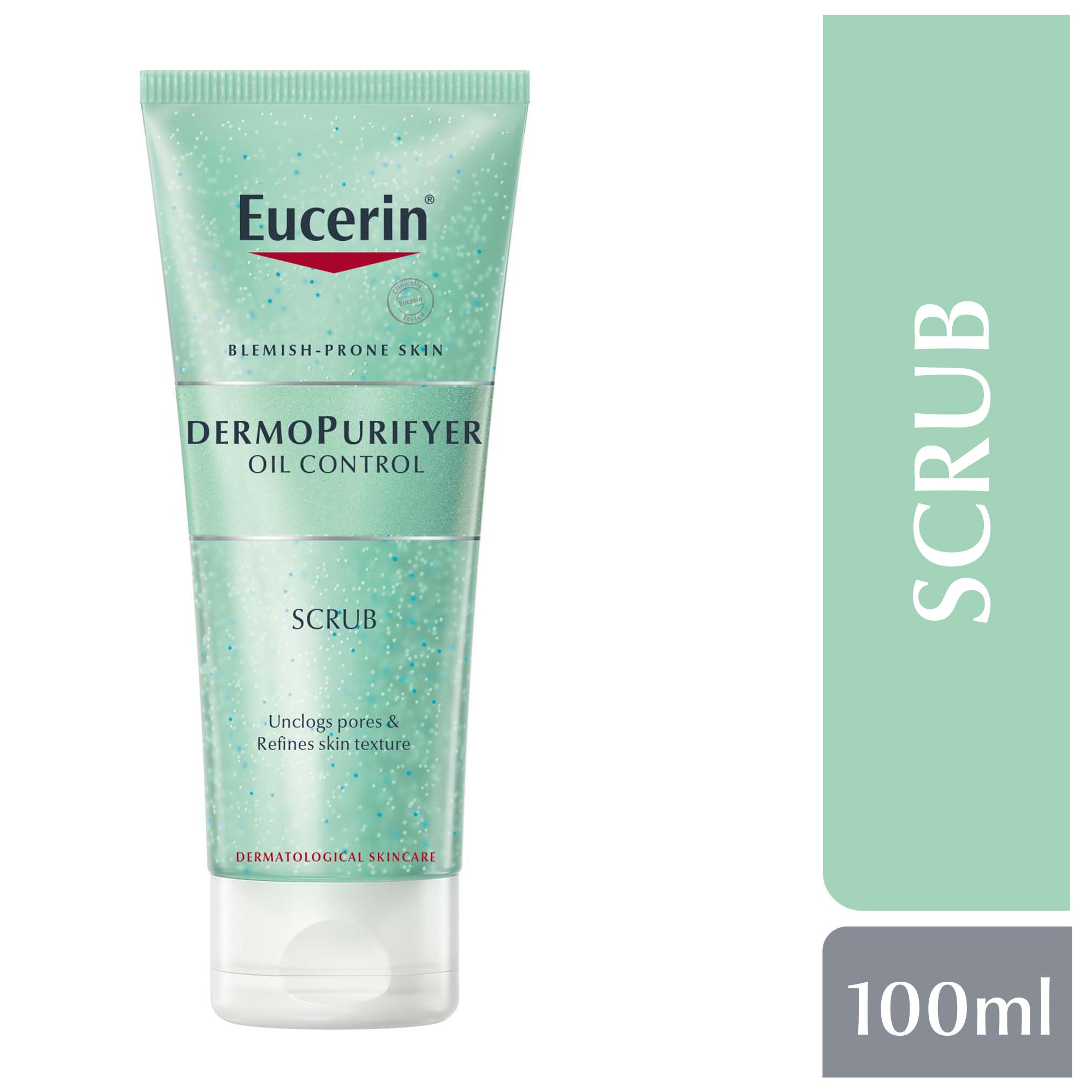 Eucerin DermoPurifyer Oil Control Facial Scrub for Blemish & Acne-Prone Skin with Lactic Acid, 100ml