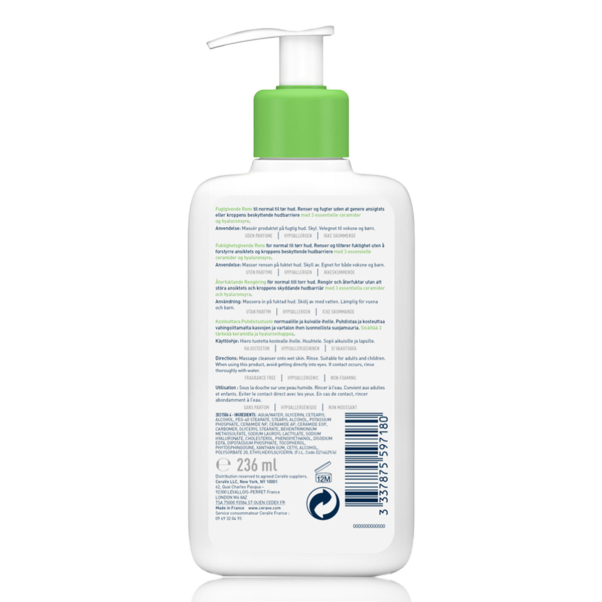 Cerave Hydrating Cleanser for Normal to Dry Skin with Hyaluronic Acid 236Ml