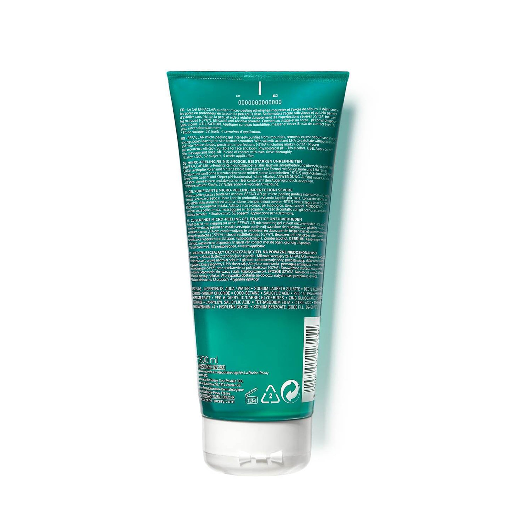 LA ROCHE-POSAY EFFACLAR PURIFYING GEL CLEANSER FOR OILY SKIN 200ML