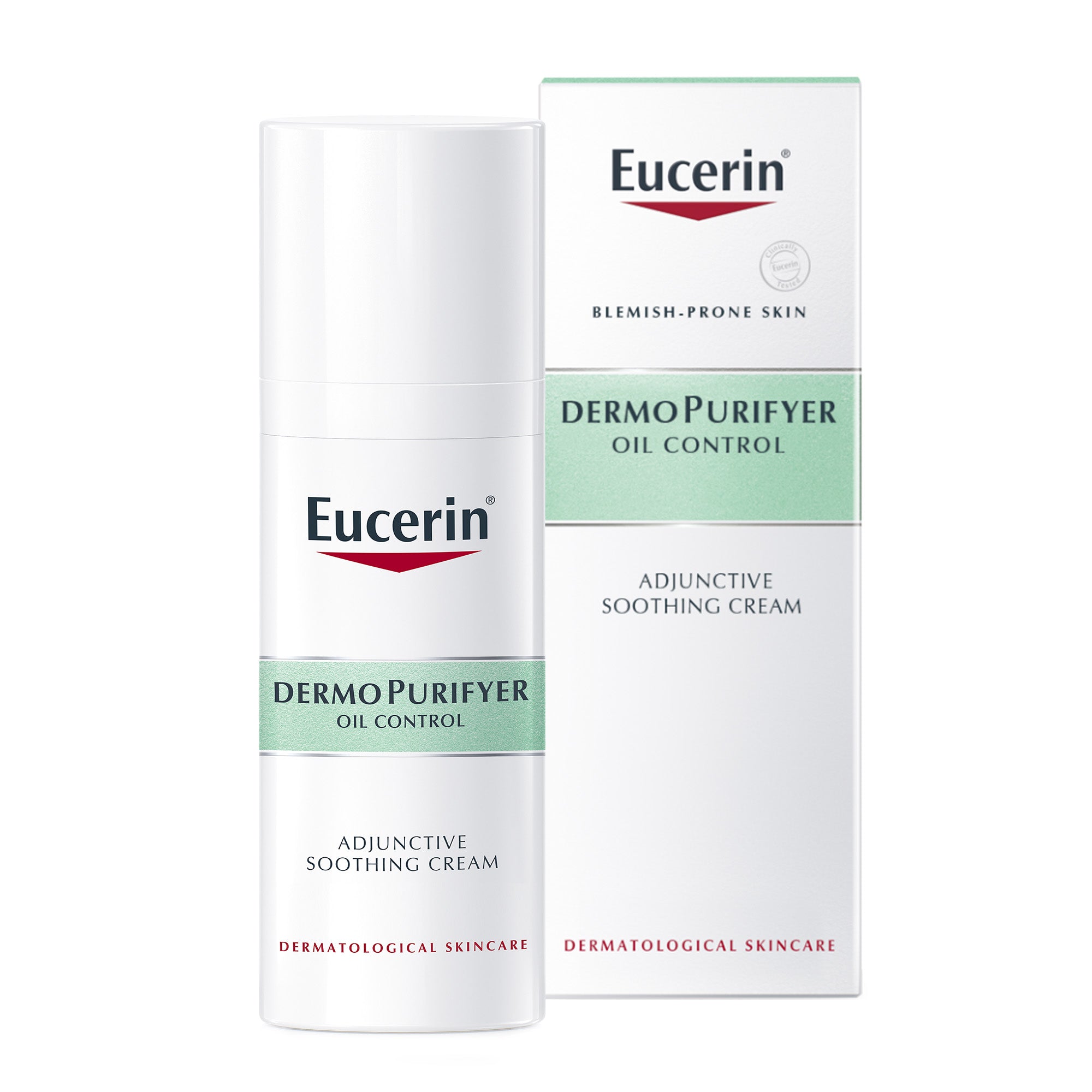 Eucerin DermoPurifyer Oil Control Adjunctive Soothing Face Day Cream for Oily and Acne-Prone Skin, UVA & UVB Protection, SPF 30, 50ml