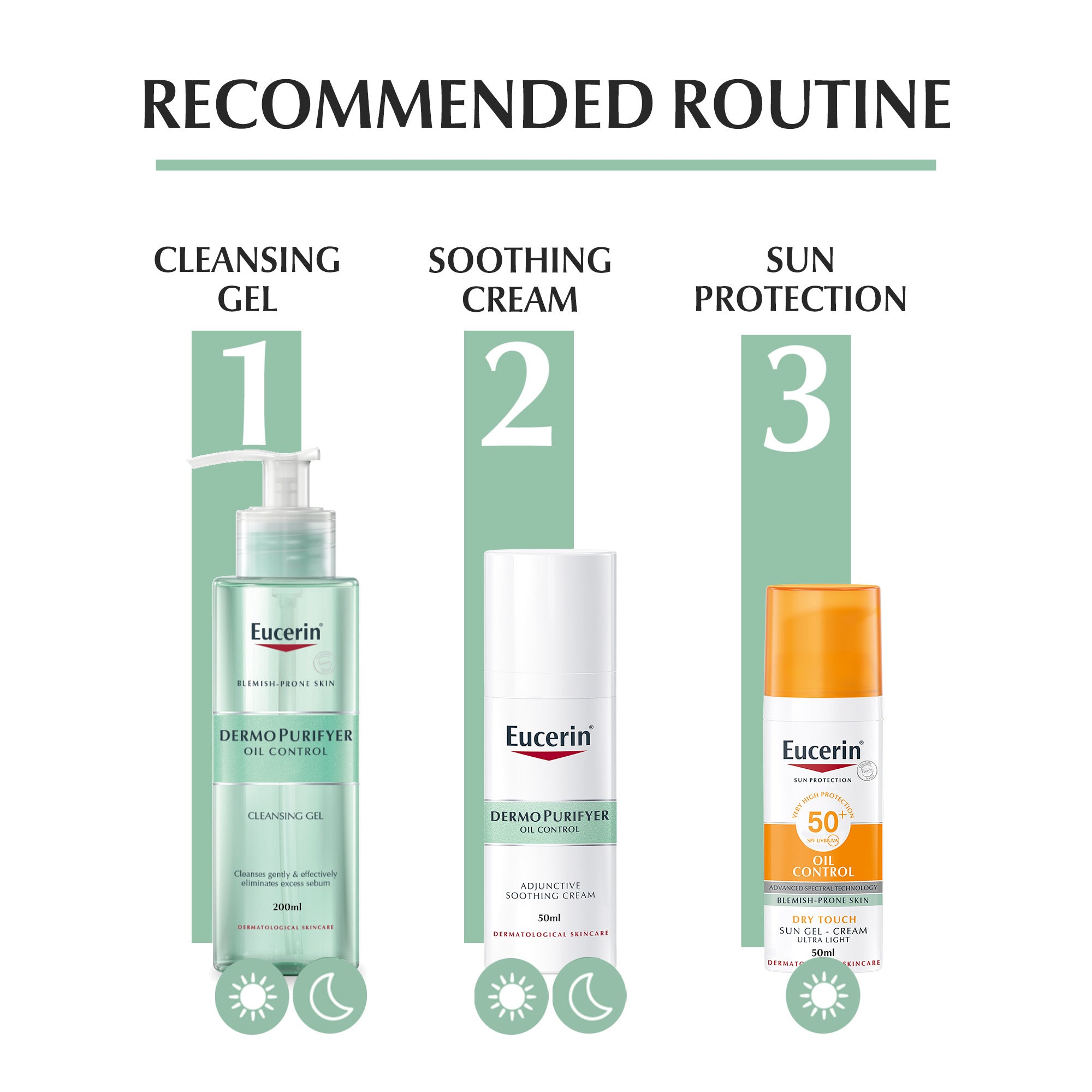 Eucerin DermoPurifyer Oil Control Adjunctive Soothing Face Day Cream for Oily and Acne-Prone Skin, UVA & UVB Protection, SPF 30, 50ml