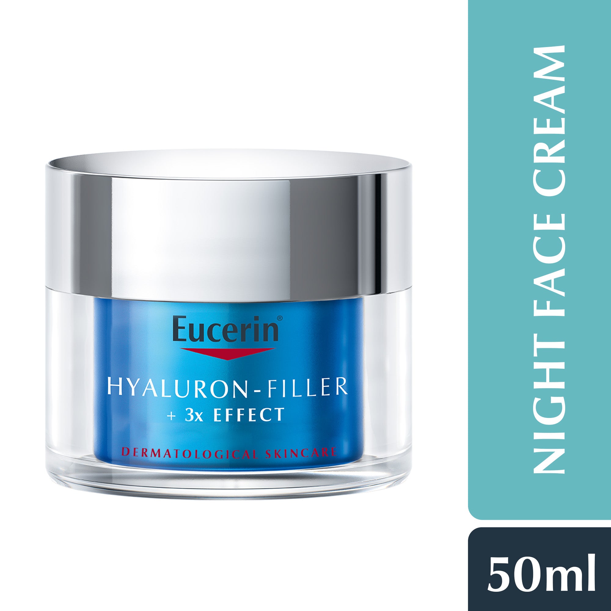 Eucerin Hyaluron Filler Night Booster with Hyaluronic Acid and Vitamin E, 72-Hour Moisturization Night Face Cream,  50ml