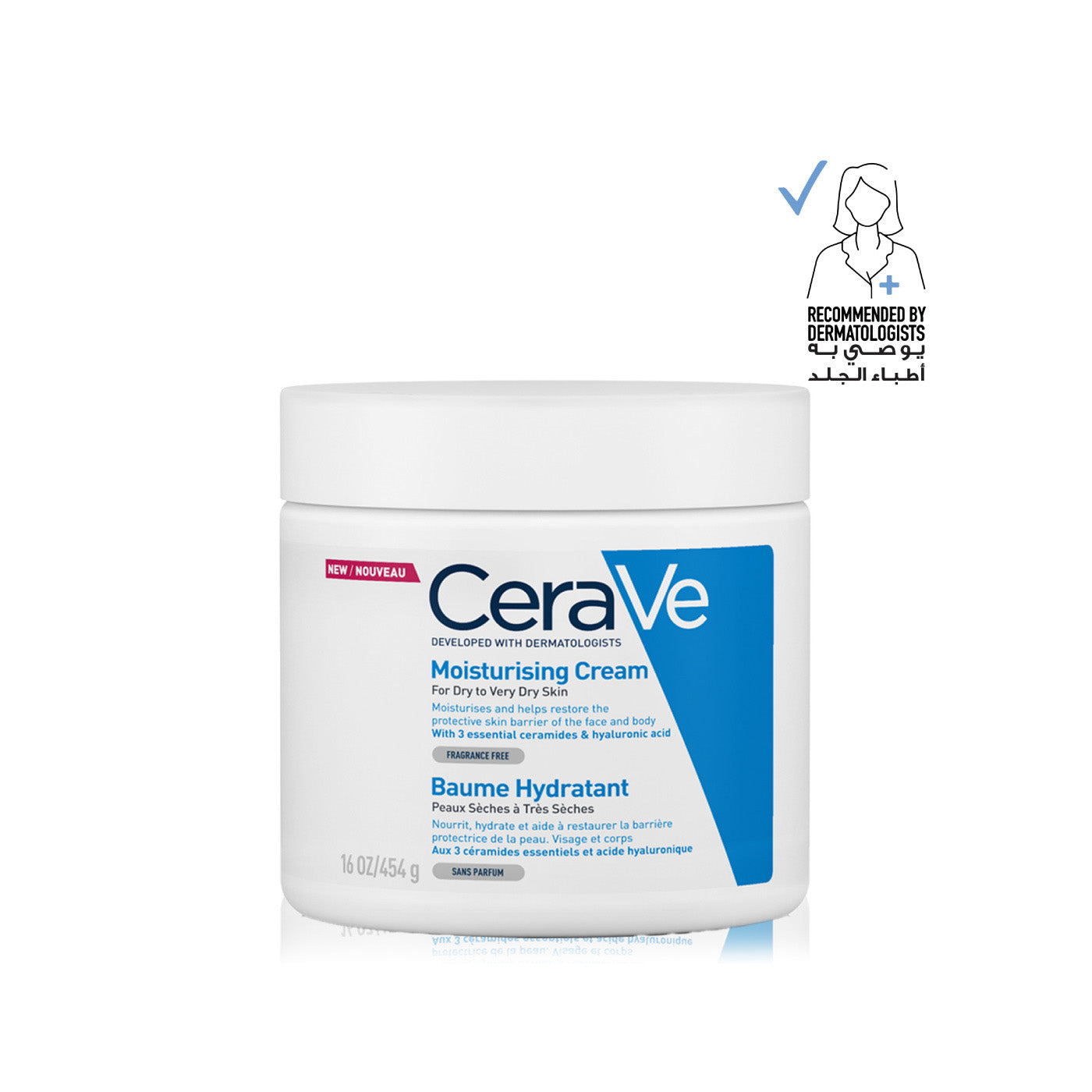 Cerave Moisturizing Cream for Dry Skin with Hyaluronic Acid 454G